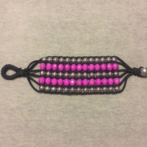 Purple, silver and black beaded Cara bracelet